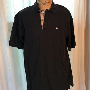 Burberry Men’s Black Polo Shirt L